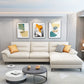 Stain-Resistant Sectional Sofa for Living Room in White with Pillow Top Arm