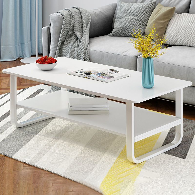 Modern Style Rectangular Wooden Table Metal Sled Base Coffee Table Clearhalo 'Coffee & Accent Tables' 'Coffee Tables' 'coffee_tables' 'furn' 'furn_coffee_tables' 'Furniture' 'Living Room Furniture' 1200x1200_6bcefbb1-2cfa-45cb-9bc3-231f0fa9df0d