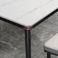 Mesa de comedor rectangular estilo Glam, mesa de comedor con tapa de piedra para comedor