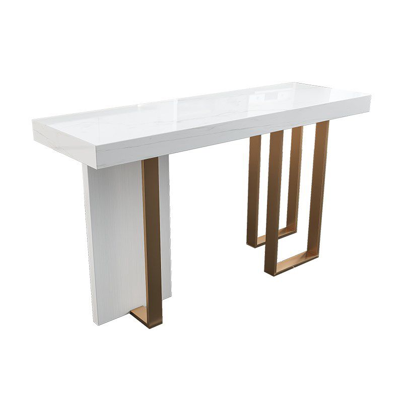 Ensemble de table de bar Glam 1/5 pièces, table de comptoir rectangulaire en pierre avec tabourets hauts pour balcon