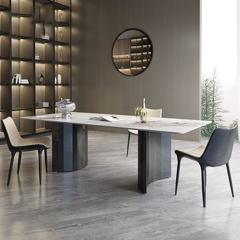 Modern 1/2/3/4/7 Pieces Rectangle Dining Set Sintered Stone Top Dinette Table Set