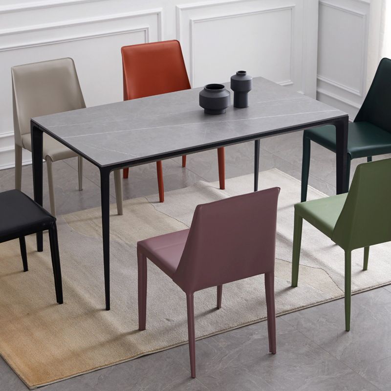 Contemporary Style Chairs Kitchen Armless Side Chair with Metal Legs Clearhalo 'Dining Chairs' 'Dining Tables & Seating' 'dining_chair' 'furn' 'furn_dining_chair' 'Furniture' 'furniture_dining_chair' 'Kitchen & Dining Furniture' 1200x1200_6bd4684b-6495-4b5e-ac79-383faaba0ef1