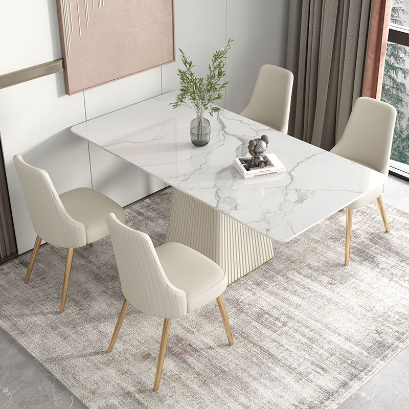 Moderno 1/4/5/6/7 Piezas Mesa de piedra de mesa de comedor en blanco