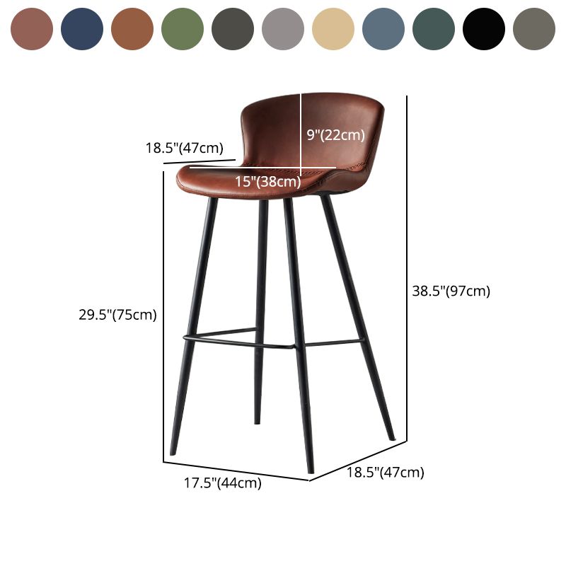 Modern Style Bar Stool Metal Base Barstools with Faux Leather Seat for Kitchen Clearhalo 'Bar Furniture' 'Bar Stools' 'bar_stools' 'furn' 'furn_bar_stools' 'furniture_bar_stools' 'Kitchen & Dining Furniture' 'kitchen&dining_furn' 'kitchen' 'kitchen_furn' Furniture' 1200x1200_6bd67afa-167f-4719-b902-04584f1b900b