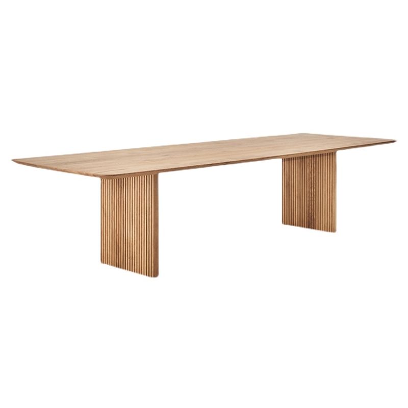 Solid Wood Simplicity Dining Table Wood Double Pedestal Table for Dining Room Clearhalo ' dining_table' 'Dining Tables & Seating' 'Dining Tables' 'Furniture' 'furniture_dining_table' 'Kitchen & Dining Furniture' 'kitchen&dining_furn' 'kitchen' 'kitchen_dining_table' 1200x1200_6bd6ac9b-8191-4506-84e1-47341d3cb23e