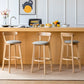 Nordic Solid Wood Bar Stools Upholstered Indoor Bar Stool with Natural Base Clearhalo 'Bar Furniture' 'Bar Stools' 'bar_stools' 'furn' 'furn_bar_stools' 'Furniture' 'Kitchen & Dining Furniture' 1200x1200_6bd78f83-68fe-4ef8-ad43-d67da4c21bac