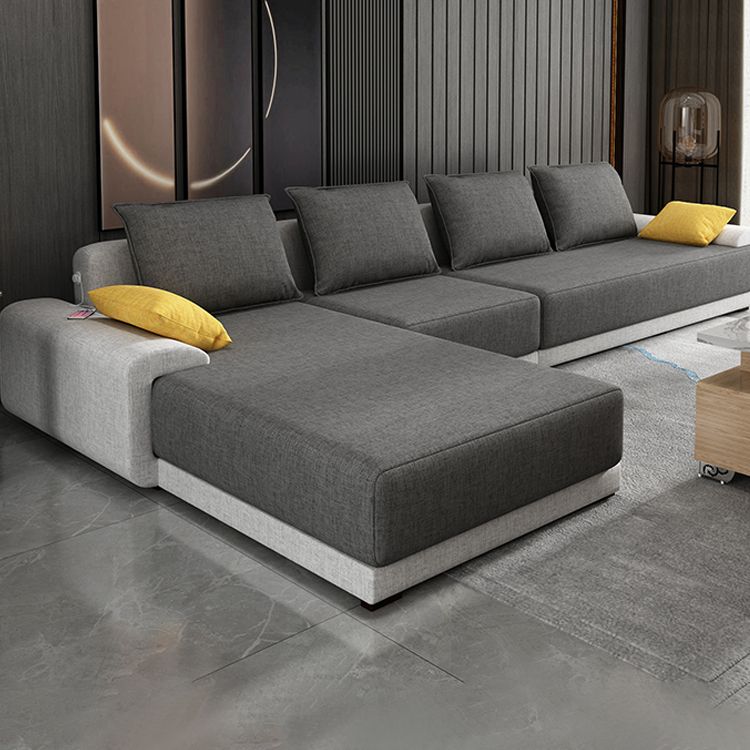 Contemporary Removable Cushions Loose Back Sofa with Reversible Chaise for Living Room Clearhalo 'furn' 'furn_sectionals' 'Furniture' 'furniture_sectionals' 'kitchen' 'kitchen_sectionals' 'Living Room Furniture' 'Sectionals' 1200x1200_6bd960ee-2720-495b-ba1e-f9f7d02923bc