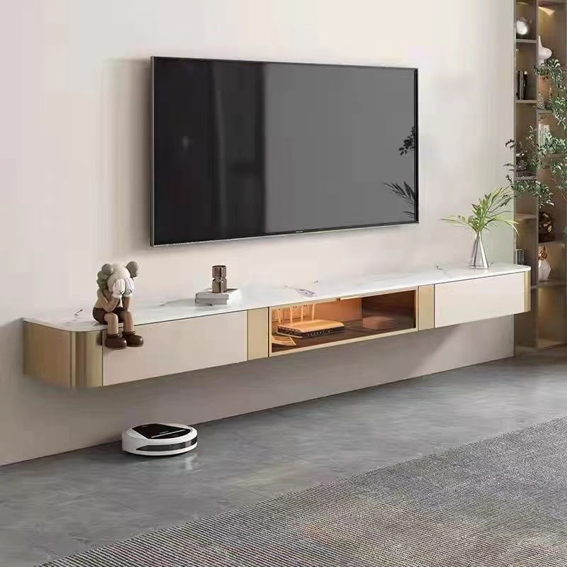Glam Stone – console TV, meuble TV mural avec rangement pour le salon
