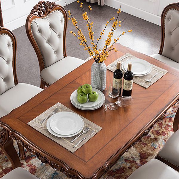 Medieval Modern Rubber Wood Dining Table for Restaurant Rectangle Table with 4 Legs Clearhalo 'Dining Tables & Seating' 'Dining Tables' 'dining_table' 'furn' 'furn_dining_table' 'Furniture' 'Kitchen & Dining Furniture' 1200x1200_6bdc4795-f0f3-462a-a074-8dc3b3955b3f