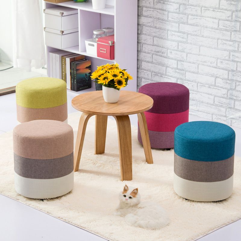 Fabric Standard Stool Contemporary Simple Upholstered Ottoman Clearhalo 'furn' 'furn_ottomans_poufs' 'Furniture' 'Living Room Furniture' 'Ottomans & Poufs' 'ottomans_poufs' 1200x1200_6bdc7728-b8d9-4158-934a-ddf492e9bdac