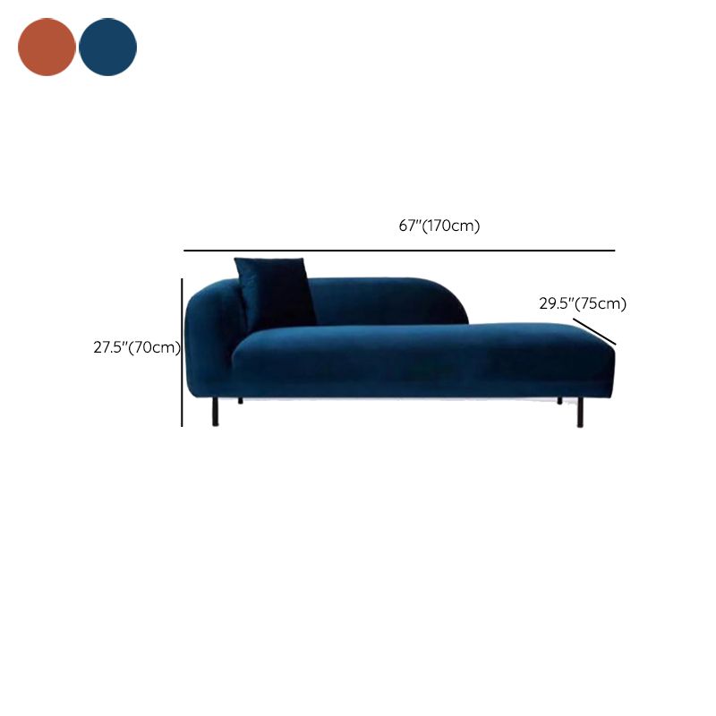 Modern Living Room Velvet Chaise Upholstered Chaise Lounge with Wooden Base Clearhalo 'Chairs & Seating' 'Chaise Lounge' 'chaise_lounge' 'furn' 'furn_chaise_lounge' 'Furniture' 'Living Room Furniture' 1200x1200_6bddc900-034d-4681-a3b1-a6f4a1028b87