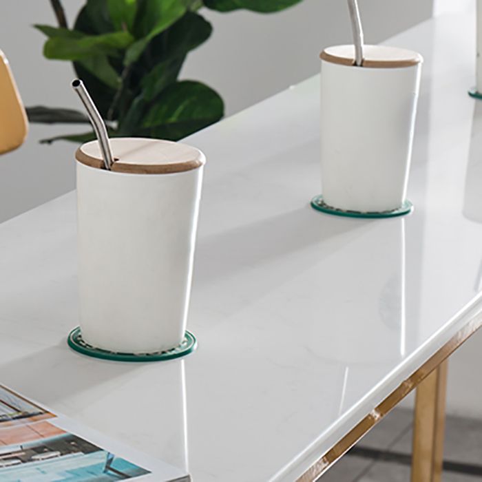 Glam Rectangle Counter Height Dining Table White and Gold Pub Table Clearhalo 'Bar Furniture' 'Bar Tables' 'bar_tables' 'furn' 'furn_bar_tables' 'Furniture' 'Kitchen & Dining Furniture' 1200x1200_6bdea24c-c8a4-4291-8fe6-c7372605bbb7