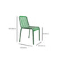 Dining Room Industrial Chair Metal Slat Back Dining Chair in Green