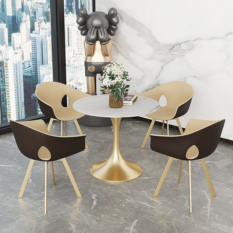 Round Sintered Stone Dining Table Traditional Luxury Tulip Table Clearhalo 'Dining Tables & Seating' 'Dining Tables' 'dining_table' 'furn' 'furn_dining_table' 'Furniture' 'furniture_dining_table' 'Kitchen & Dining Furniture' 'kitchen' 'kitchen_dining_table' 1200x1200_6be164e7-ba51-4174-b227-c8e350955342