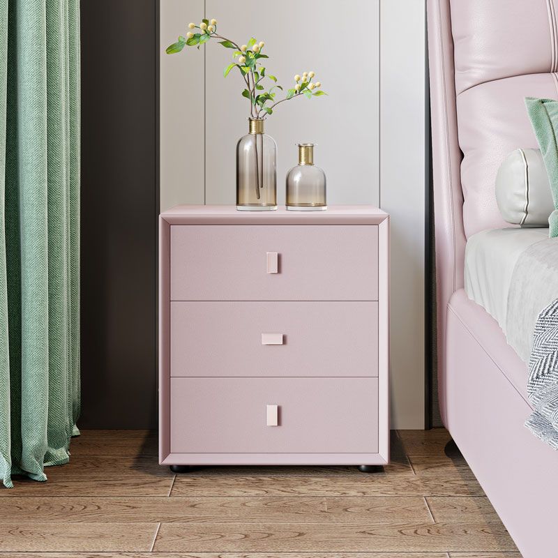 21 Zoll H-Bett Nachttisch 3-Drawer Faux Leder Massivholz Nachttisch