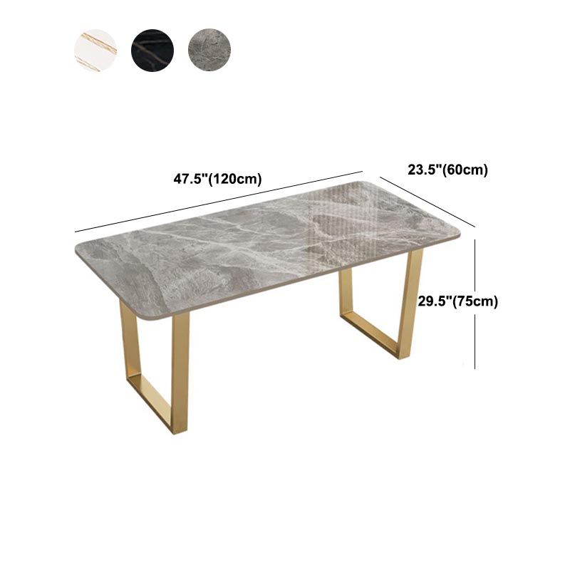 Luxury Sintered Stone Top Kitchen Table Rectangle Table with Double Pedestal in Gold Clearhalo ' dining_table' 'Dining Tables & Seating' 'Dining Tables' 'furn' 'furn_dining_table' 'Furniture' 'furniture_dining_table' 'Kitchen & Dining Furniture' 'kitchen&dining_furn' 'kitchen' 'kitchen_dining_table' 1200x1200_6be1e108-a442-48f4-b4fd-ef0a7aa715d8