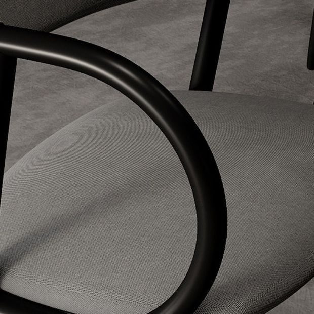 Industrial Leather Restaurant Arm Chair Open Back Dining Chair with Metal Legs Clearhalo ' kitchen&dining_furn' 'Dining Chairs' 'Dining Tables & Seating' 'dining_chair' 'furn' 'furn_dining_chair' 'Furniture' 'furniture_dining_chair' 'Kitchen & Dining Furniture' 'kitchen' 1200x1200_6be1e7d1-4ef4-4749-bcb8-87f629cd950f