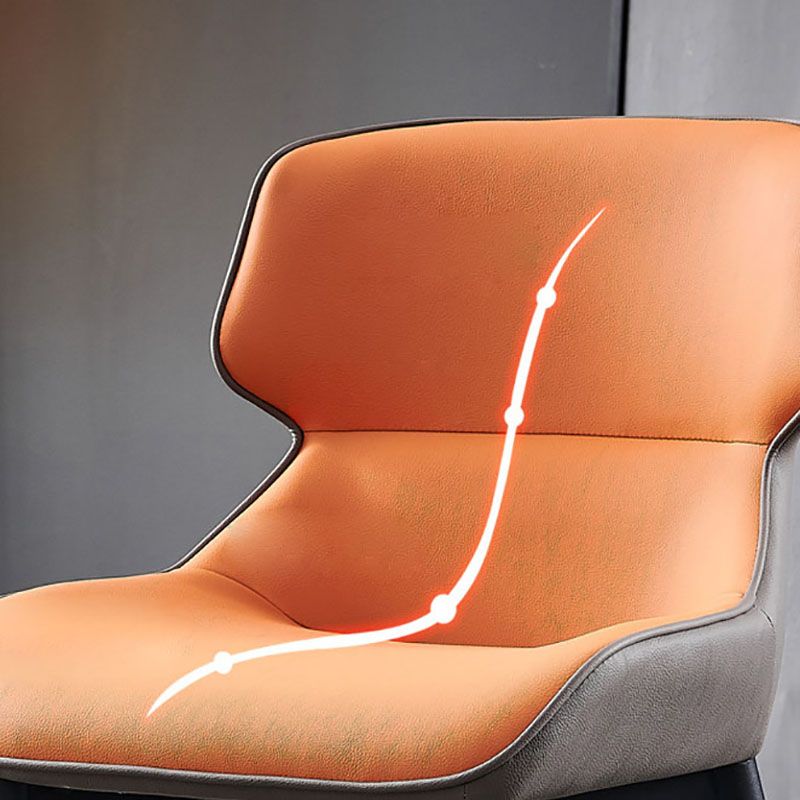 Sedia da pranzo in pelle sedie a braccio parsons in stile contemporaneo