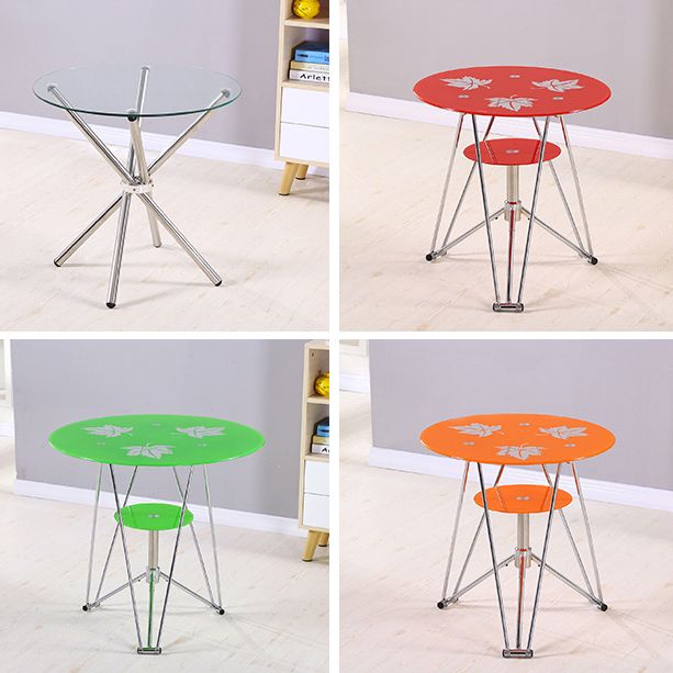 Modern Style Glass Kitchen Dining Table Round Table with Metal Base for Home Clearhalo ' dining_table' 'Dining Tables & Seating' 'Dining Tables' 'furn' 'furn_dining_table' 'Furniture' 'furniture_dining_table' 'Kitchen & Dining Furniture' 'kitchen&dining_furn' 'kitchen' 'kitchen_dining_table' 1200x1200_6be7878b-7d0e-43f0-b0d9-42bfe99f909d
