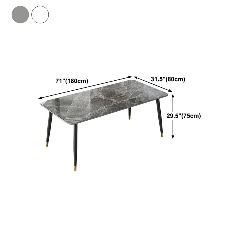 Modern White 72 in Marble Counter Table Rectangle Dining Table for Kitchen Clearhalo 'Dining Tables & Seating' 'Dining Tables' 'dining_table' 'furn' 'furn_dining_table' 'Furniture' 'Kitchen & Dining Furniture' 1200x1200_6be79fb6-a46e-404c-beeb-7971c8d32ad9
