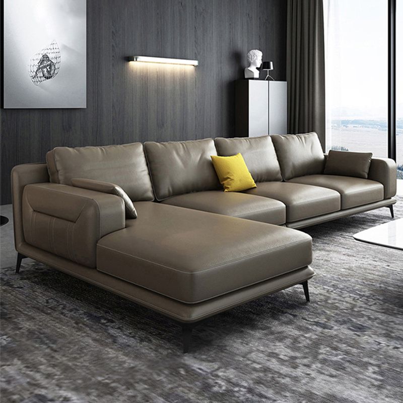 Soggiorno in pelle autentica stazionaria cuscini a braccio di incasso