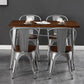 Industrial Style Solid Wood Dining Set with Metal 4 Legs Fixed Table Dinette Set for Restaurant Clearhalo 'Dining Room Sets' 'Dining Tables & Seating' 'dining_room_set' 'furn' 'furn_dining_room_set' 'Furniture' 'furniture_dining_room_set' 'Kitchen & Dining Furniture' 'kitchen&dining_furn' 'kitchen' 1200x1200_6bec76c6-2638-4391-9480-a76dc9d7e64b