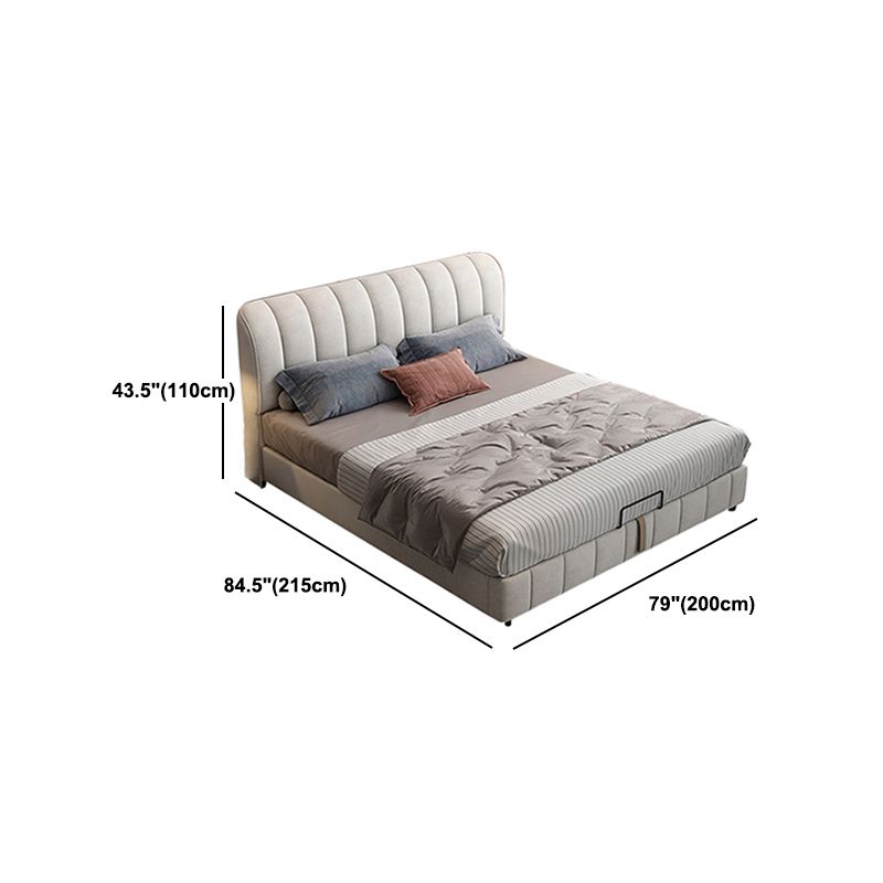 Glam wood Bed Frame Faux Leather Standard Bed with Upholstered Headboard for Bedroom Clearhalo 'Bedroom Furniture' 'Beds' 'furn' 'furn_beds' 'Furniture' 1200x1200_6bedacdc-2f48-44c0-a35f-6e818dfefbb5