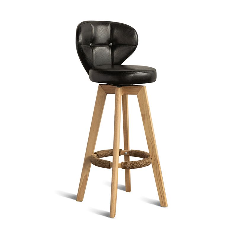 Scandinavia Style Bar-stool Wooden Legs Round Seat for Restaurant Bar Clearhalo 'Bar Furniture' 'Bar Stools' 'bar_stools' 'furn' 'furn_bar_stools' 'furniture_bar_stools' 'Kitchen & Dining Furniture' 'kitchen&dining_furn' 'kitchen' 'kitchen_furn' Furniture' 1200x1200_6bee5700-1308-4294-ad31-1add777a7117