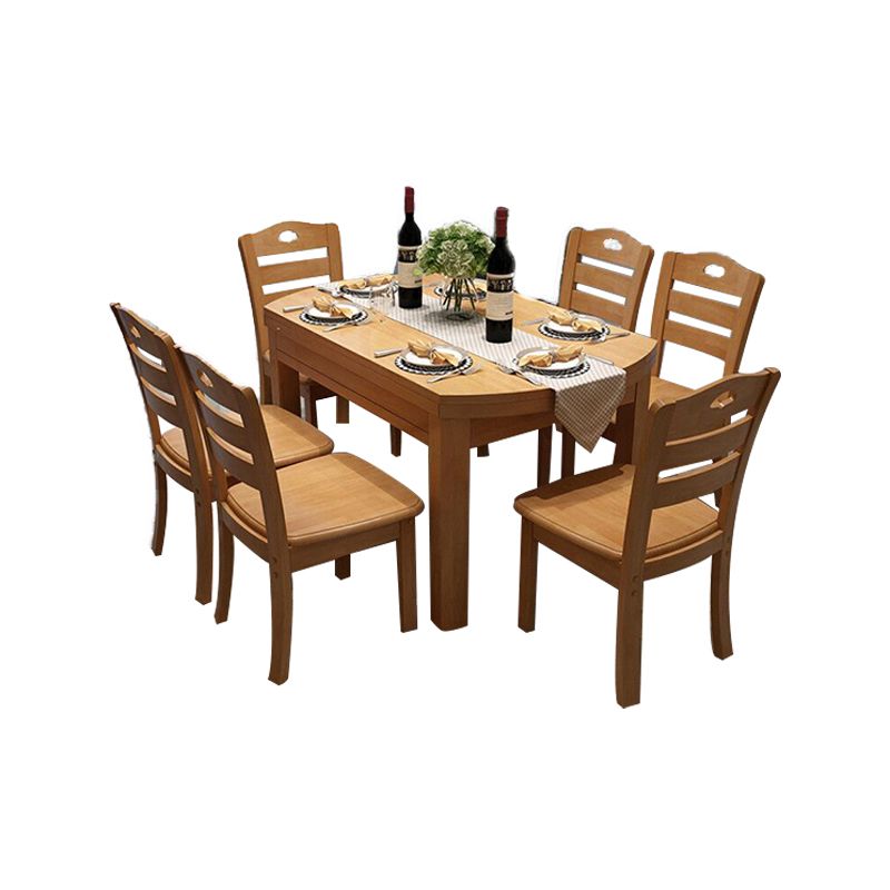 Rectangle Solid Wood Dining Table Butterfly Leaf Dining Table for Kitchen Use