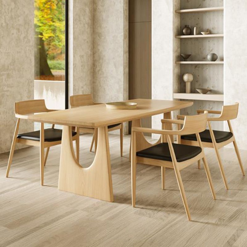 Modern 1/2/4/5 Pieces Dining Set Solid Wood Rectangle Dining Table with Chairs Clearhalo 'Dining Room Sets' 'Dining Tables & Seating' 'dining_room_set' 'furn' 'furn_dining_room_set' 'Furniture' 'furniture_dining_room_set' 'Kitchen & Dining Furniture' 'kitchen&dining_furn' 'kitchen' 1200x1200_6bf2d004-c6a6-41d3-b4d7-8b97c055465d
