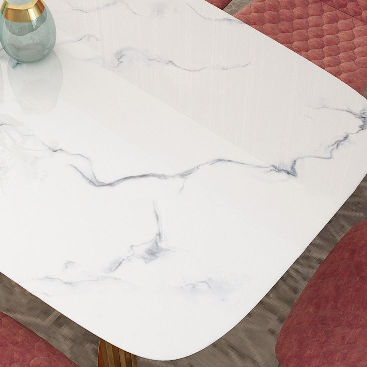 Set da pranzo nordico da 1/2/7/9 pezzi Tavolo da pranzo rettangolare in pietra per sala da pranzo