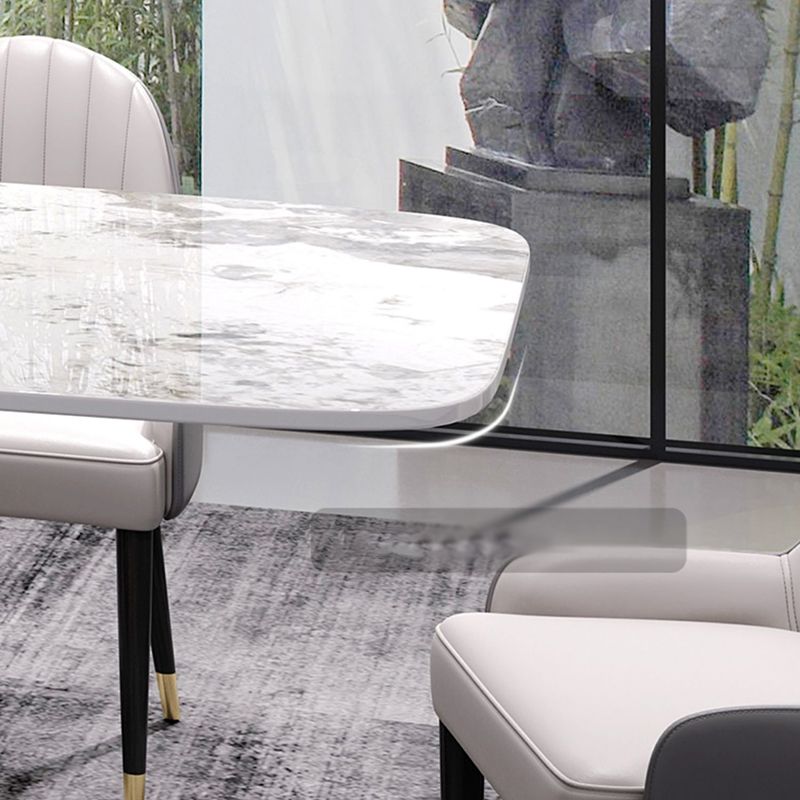 Fixed Contemporary Sintered Stone Dining Room Sett with Pedestal Base Dining Furniture Clearhalo 'Dining Room Sets' 'Dining Tables & Seating' 'dining_room_set' 'Furniture' 'furniture_dining_room_set' 'Kitchen & Dining Furniture' 'kitchen&dining_furn' 'kitchen' 1200x1200_6bf5e663-dc6b-4b52-aa67-07b1a83fd76d