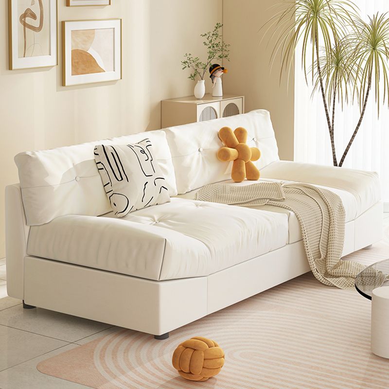 Modern Style Fabric Sofa in Off-White Living Room Square Arm Sofa Clearhalo 'furn' 'furn_sofas' 'Furniture' 'Living Room Furniture' 'Sofa' 'sofas' 1200x1200_6bf6c74f-6d9d-439e-9211-c792b415a797