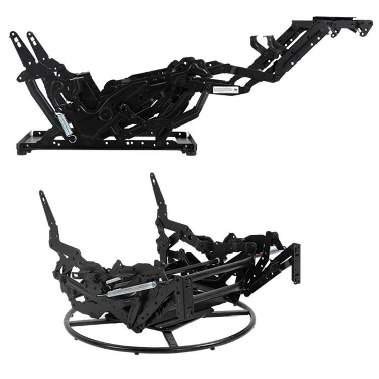 Silla reclinable de reposapiés de balancín giratorio con otomano