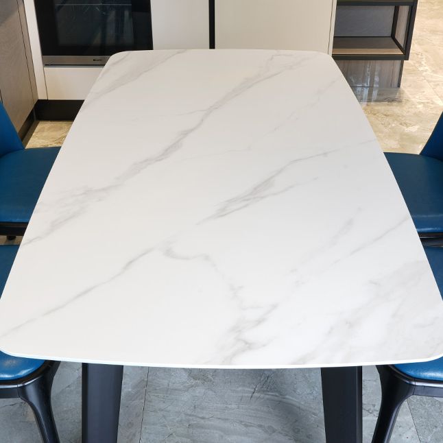 Rectangle Mid-Century Dining Table Sintered Stone Fixed Table for Restaurant Clearhalo ' dining_table' 'Dining Tables & Seating' 'Dining Tables' 'furn' 'furn_dining_table' 'Furniture' 'furniture_dining_table' 'Kitchen & Dining Furniture' 'kitchen&dining_furn' 'kitchen' 'kitchen_dining_table' 1200x1200_6bf8864f-8439-4712-b0e7-62a2640ba2de
