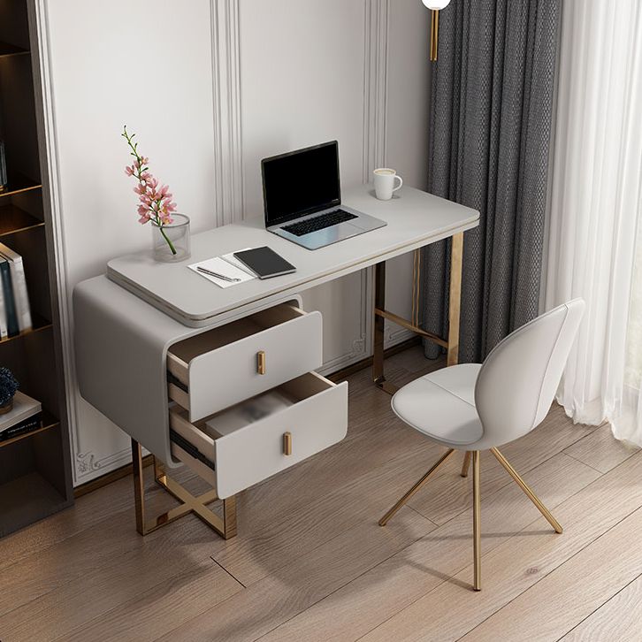 Mesa de trabajo de madera oficina en casa escritura de escritura rectangular de lujo