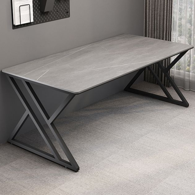 Rectangular Stone Top Writing Desk Modern Style Metal Legs Desk for Office Clearhalo 'furn' 'furn_office_desk' 'Furniture' 'Office Desks' 'Office Furniture' 'office_desk' 1200x1200_6bfa4173-3a95-4cdc-a1cd-09b992a54d48