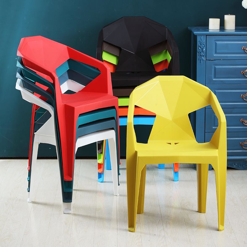 Modern Indoor Dining Arm Chairs Stackable Home Plastic Dining Armchair Clearhalo ' kitchen&dining_furn' 'Dining Chairs' 'Dining Tables & Seating' 'dining_chair' 'furn' 'furn_dining_chair' 'Furniture' 'furniture_dining_chair' 'Kitchen & Dining Furniture' 'kitchen' 1200x1200_6bfa5609-af1c-4604-8bbb-ebb20f2aca99