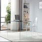 Sled Base Design Tempered Glass Black/clear Rectangular Coffee Table