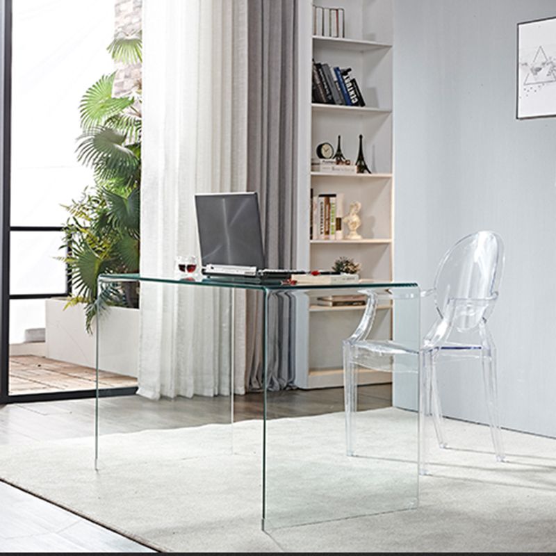 Sled Base Design Tempered Glass Black/clear Rectangular Coffee Table