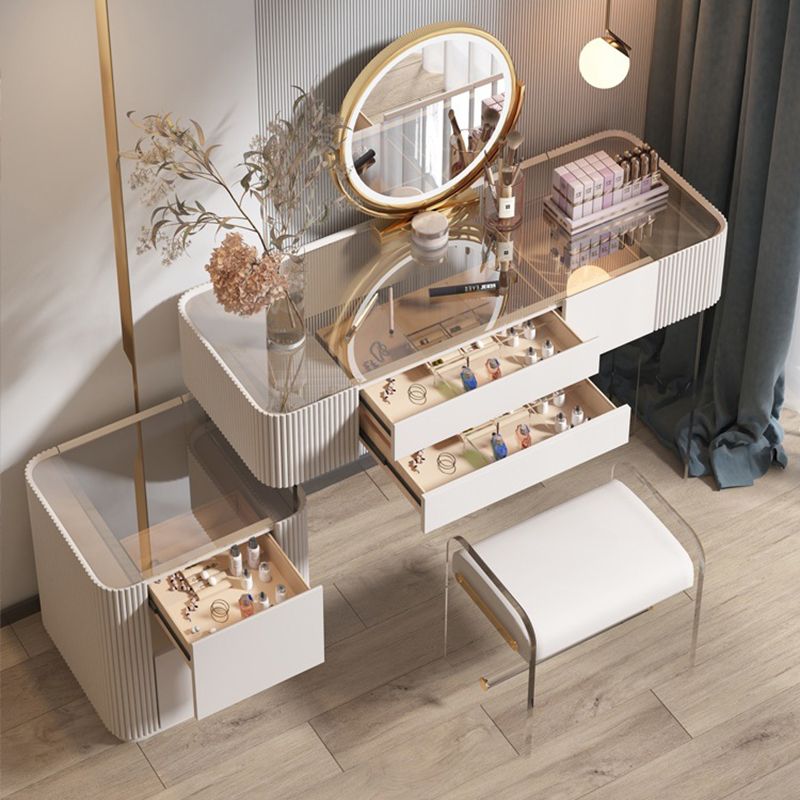 Set da toeletta da toeletta per trucco in legno contemporaneo