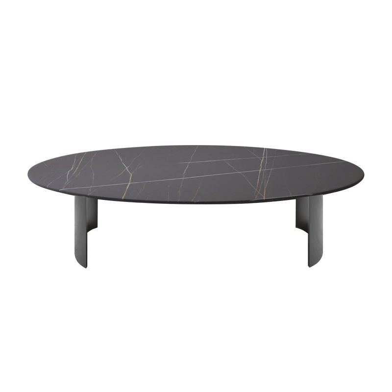 Glam Oval Stone Top Coffee Table with Steel Base Cocktail Table Clearhalo 'Coffee & Accent Tables' 'Coffee Tables' 'coffee_tables' 'furn' 'furn_coffee_tables' 'Furniture' 'Living Room Furniture' 1200x1200_6bfbdbf2-3222-417b-9b5e-a28628f4fddd