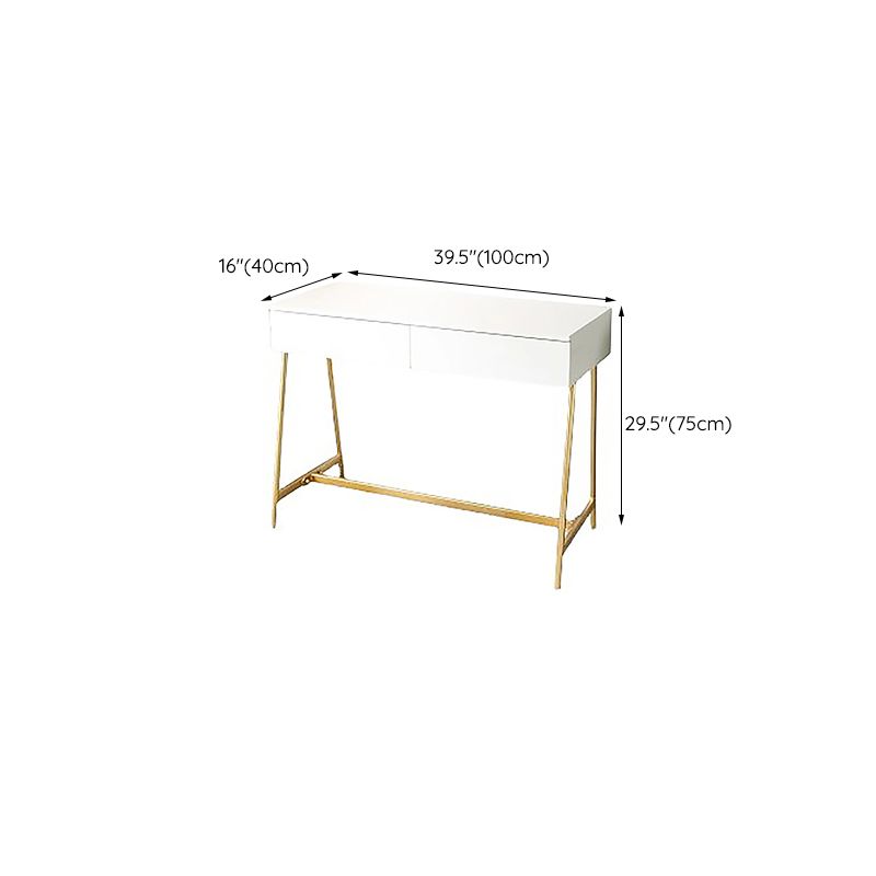15.74" Wide Makeup Vanity Desk Bright White  Vanity Tables with 2 Storage Drawers