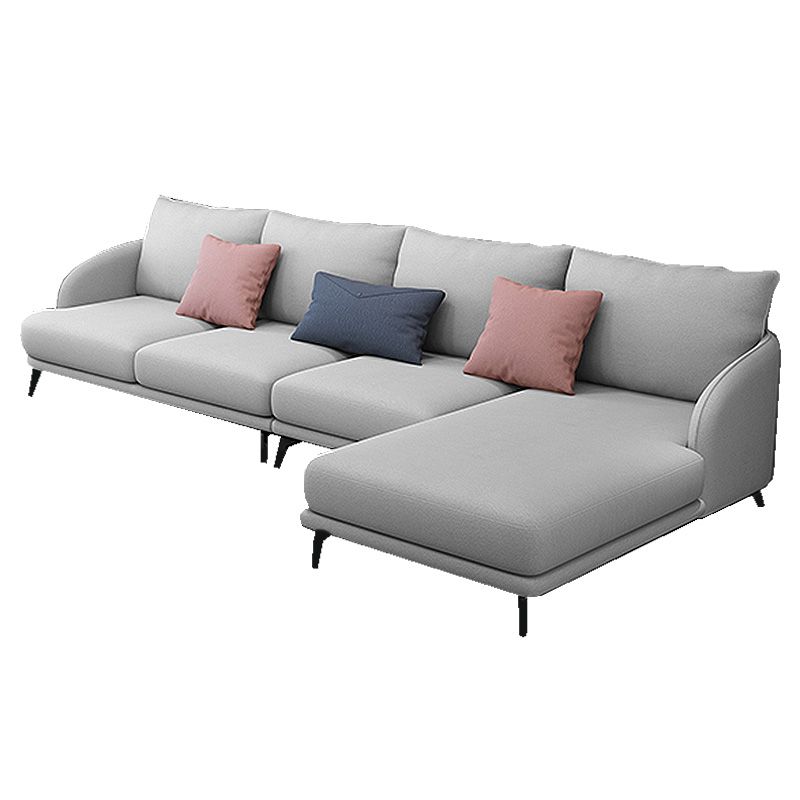 126"L √ó 67"W Faux Leather Sofa and Chaise Cushion Back Sectional with Sloped Arms Clearhalo 'furn' 'furn_sectionals' 'Furniture' 'furniture_sectionals' 'Living Room Furniture' 'Sectionals' 1200x1200_6bfca25b-8632-4c82-889c-88f8955e64dc