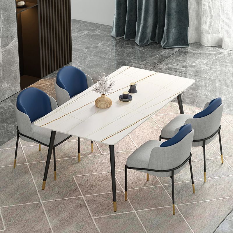Stone Dining Table Contemporary Dining Table with 4 Black Legs Clearhalo ' dining_table' 'Dining Tables & Seating' 'Dining Tables' 'furn' 'furn_dining_table' 'Furniture' 'furniture_dining_table' 'Kitchen & Dining Furniture' 'kitchen&dining_furn' 'kitchen' 'kitchen_dining_table' 1200x1200_6bfdc4a2-bb8a-4fca-9eab-95b32dd9cdd9