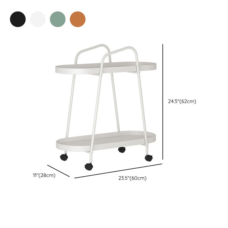 25.19" Tall 4 Legs Side Table with Metal Shelves Oval End Table Stand Clearhalo 'Coffee & Accent Tables' 'End & Side Tables' 'end_side_tables' 'furn' 'furn_end_side_tables' 'Furniture' 'Living Room Furniture' 1200x1200_6bffac62-aa3c-4d4d-883f-53fd51cb02d1