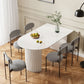 White Tone Dining Table Simplicity Double Pedestal Table for Dining Room Clearhalo ' dining_table' 'Dining Tables & Seating' 'Dining Tables' 'furn' 'furn_dining_table' 'Furniture' 'furniture_dining_table' 'Kitchen & Dining Furniture' 'kitchen&dining_furn' 'kitchen' 'kitchen_dining_table' 1200x1200_6c0051ff-9f6b-4ca9-9b1c-33dbe97b8ed7