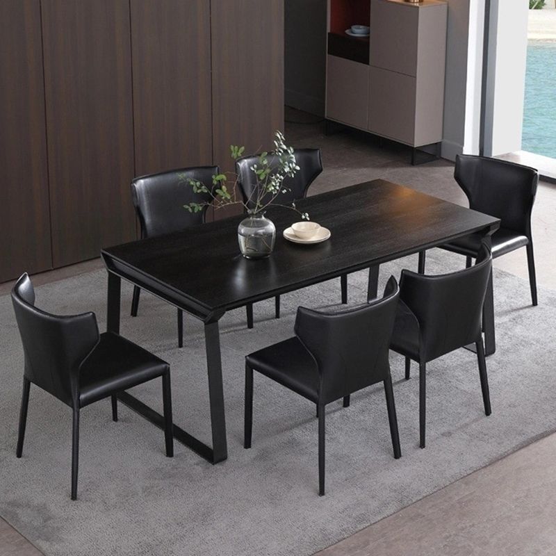Silla de comedor de cuero de estilo moderno silla sin brazo