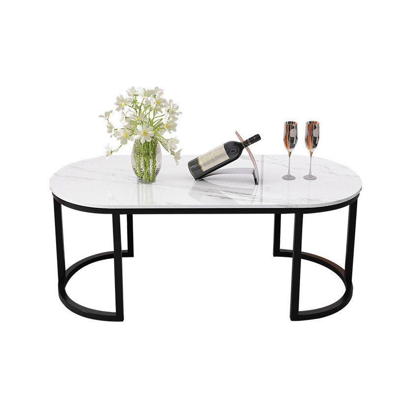 Table de cocktail ovale Glam Stone Table de cocktail basse simple standard