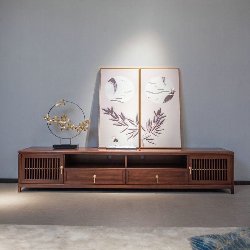 Wood Media Console Open Storage Contemporary TV Console with Doors Clearhalo 'furn' 'furn_tv_stands_entertainment_centers' 'Furniture' 'Living Room Furniture' 'TV Stands & Entertainment Centers' 'TV Stands & Media Storage Furniture' 'tv_stands_entertainment_centers' 1200x1200_6c021da2-29dd-4f3c-b928-cb3d14e12e6f